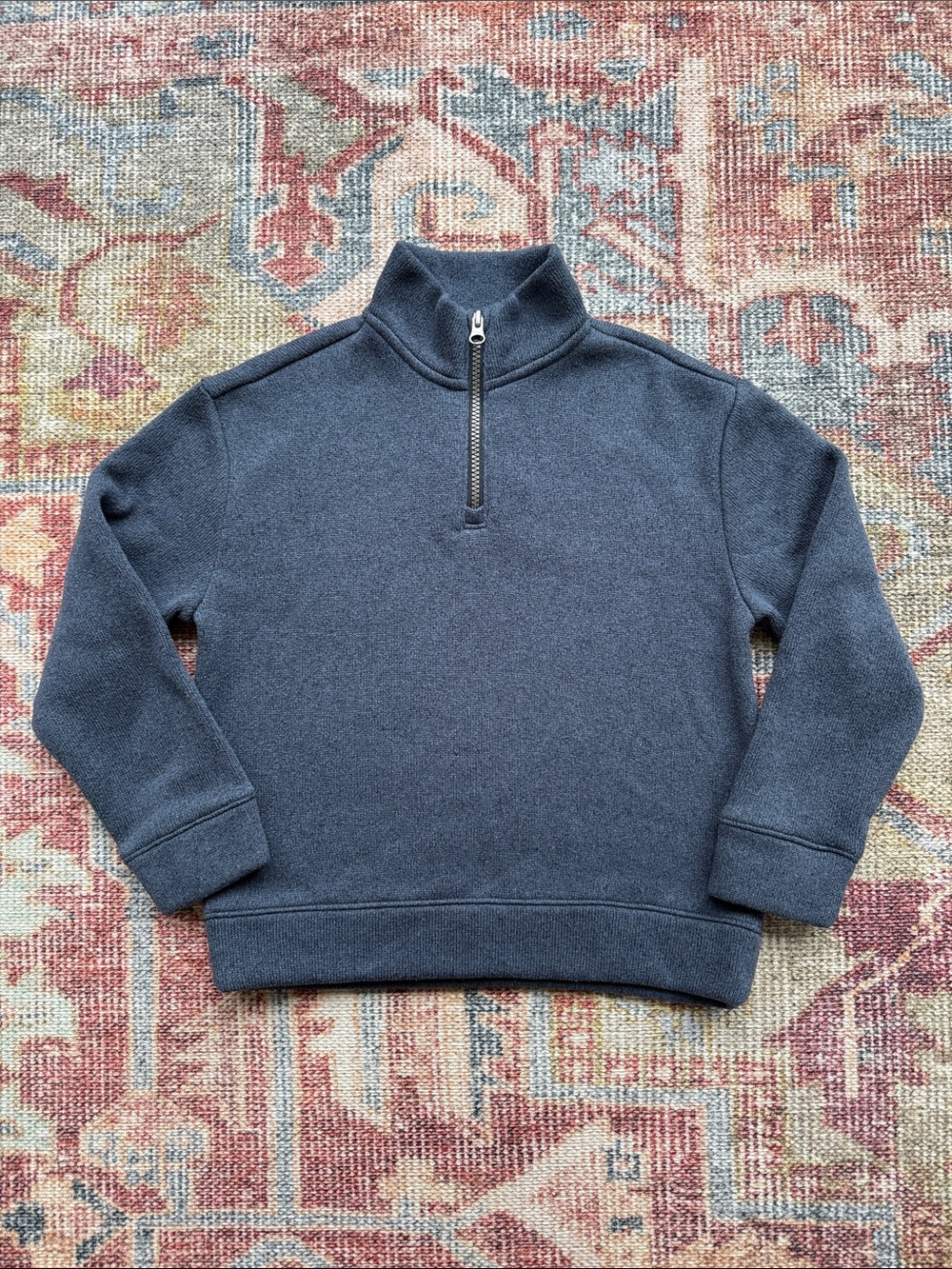 Old Navy Kids Quarter Zip Sweater Fleece Pullover Size M 8 Navy Blue Mock Neck